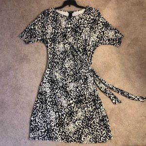 Ann Taylor Ruched Print Dress
